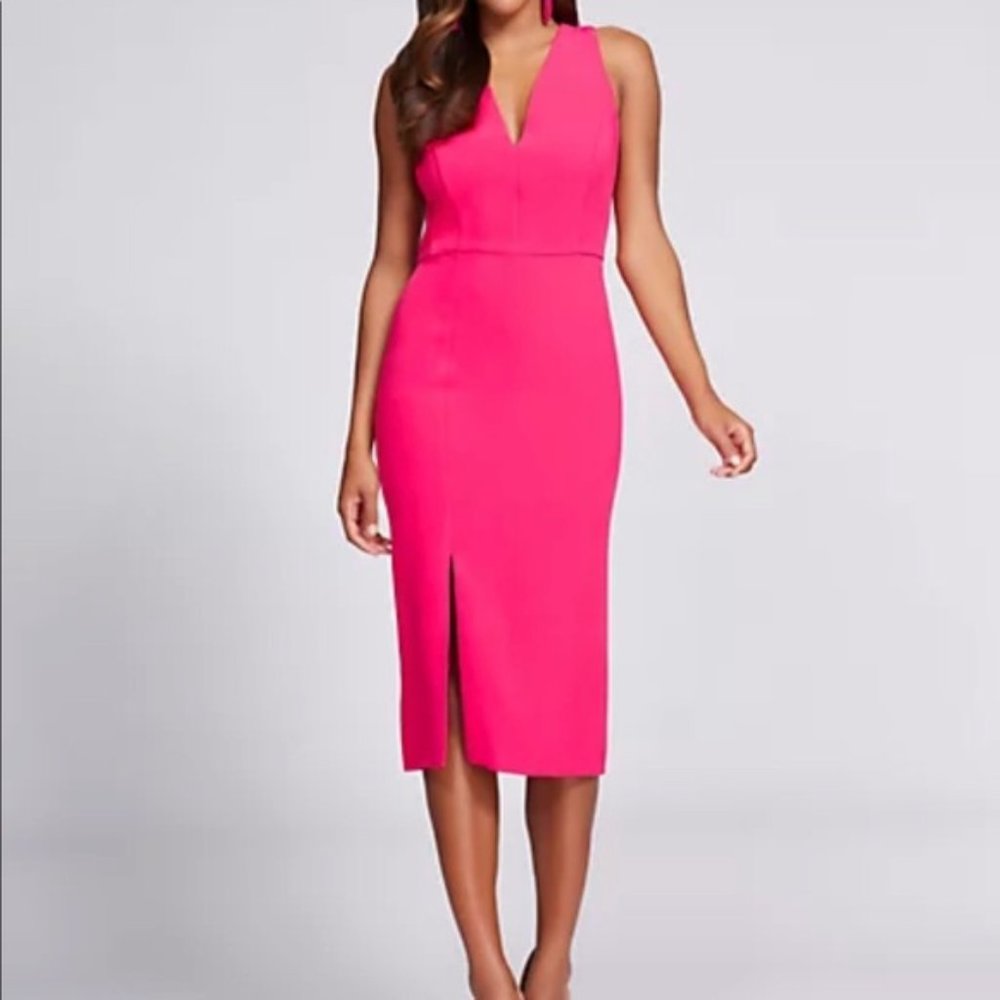 GABRIELLE UNION FOR NEW YORK & COMPANY - BRIGHT PINK PENCIL DRESS - SIZE 12 -